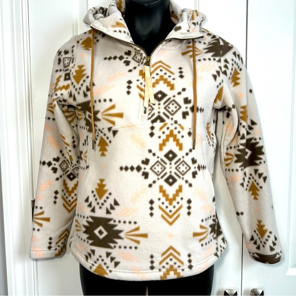 Avalanche Sweaters - Avalanche | Multi-Colored Plush Hailey Aztec Fleece Hoodie | Womens Size M